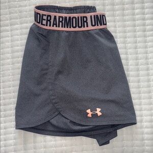Under Armour Charcoal Shorts with Coral Accents